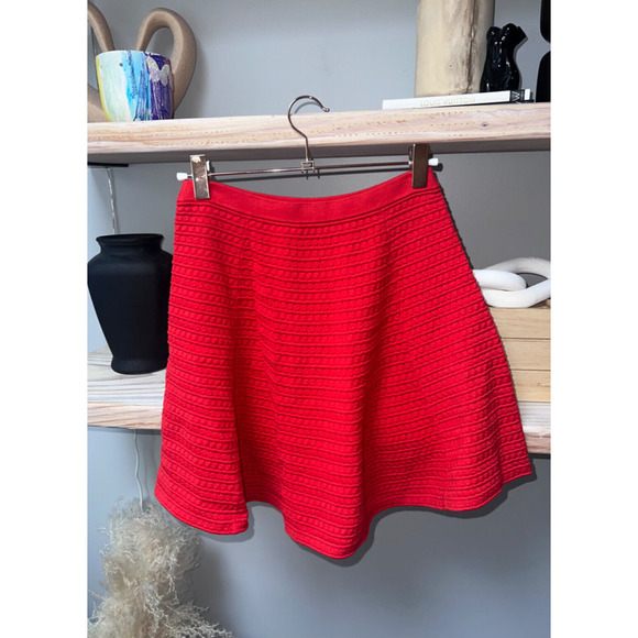 Theory Vermillion Textured Knit Skirt in Petite - Picture 1 of 5